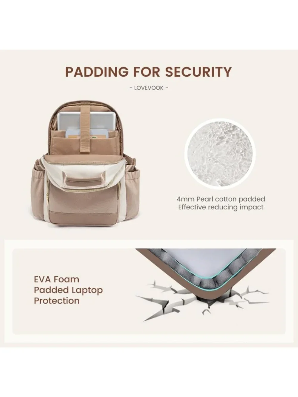 Stylish Waterproof Laptop Backpack for Women, Large Capacity Travel Bag, 17